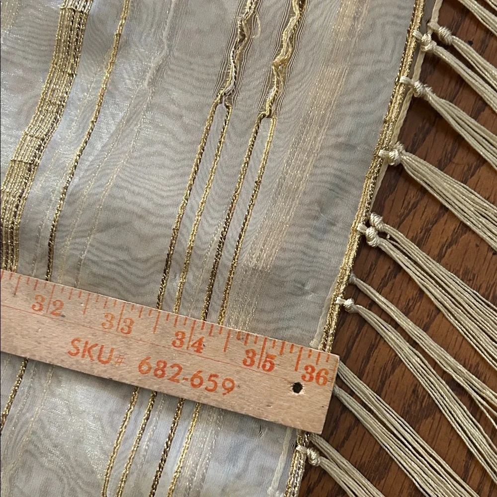 Vintage Gold Metallic Sheer Wrap Scarf